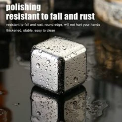4Pcs Whiskey Stones, Stainless Steel Ice Cubes, Reusable Cooling Whiskey Rocks, Polishing Beverage Chilling Stones For Drinks, Wine, Bourbon(4 Glaçons) -KitchenAid Shop 51JZYvPT4OL