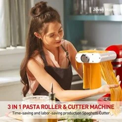 3 In 1 Pasta Roller & Cutter Attachment For KitchenAid Stand Mixers, Included Pasta Sheet Roller, Spaghetti Cutter, Fettuccine Cutter