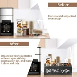 Coffee Station Organizer-Wooden Coffee Bar Accessories Organizer For Countertop, Farmhouse Coffee Bar Station Accessories And Organizer Decor Coffee Pod Holder Storage Basket For Coffee Bar Decor -KitchenAid Shop 51Jr1K8LyVL