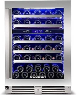 Wine And Beverage Refrigerator, 24 Inch Dual Zone Wine Cooler, With Smart APP Control And 2 Safety Locks,Soft LED Light Hold 19 Bottles And 57 Cans, Built-In Or Freestanding -KitchenAid Shop 51Jsk1VNZL. AC