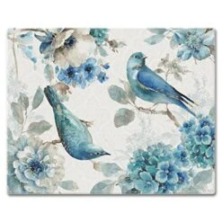 Art Indi Gold Birds 3mm Heat Tolerant Tempered Glass Cutting Board 15” X 12” Manufactured In The USA Dishwasher Safe