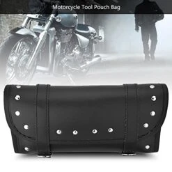 Motorcycle Motorbike Front Rear Fork Tool Bag Handlebar Bags Luggage Saddlebag Pouch Black PU Leather Roll Barrel Shape -KitchenAid Shop 51JxRb7Oo2L