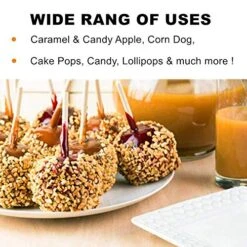 Wooden Candy Apple Skewer Sticks, 6mm 5.25inch Natural Bamboo Skewers BBQ Caramel Apple Sticks Cotton Candy Stick Rock Candy Stick Skewer Semi Pointed Lollipop Sticks Barbecue Corn Dog -KitchenAid Shop 51JxcicP1OL