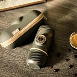 Wacaco Nanopresso Portable Espresso Maker Bundled With Protective Case, Upgrade Version Of Minipresso, 18 Bar Pressure, Portable Travel Coffee Maker, Manually Operated (Nanopresso Dark Soul Grey) -KitchenAid Shop 51K2y0OjU6L