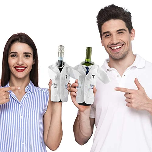 White Coat Wine Gifts For Women Doctors - Felt Wine Gift Bag With Otoscope, Syringe, Capsules, Necklace, Doctors Wine Cover Gifts For Graduation Birthday Anniversary Nurse Practitioner Gifts For Women 6 White Coat Wine Gifts For Women Doctors - Felt Wine Gift Bag With Otoscope, Syringe, Capsules, Necklace, Doctors Wine Cover Gifts For Graduation Birthday Anniversary Nurse Practitioner Gifts For Women - Image 4