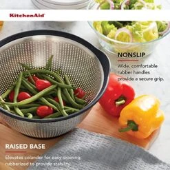 KitchenAid Gourmet Stainless Steel Colander, 5-Quart, Black -KitchenAid Shop 51KHmzsW86L