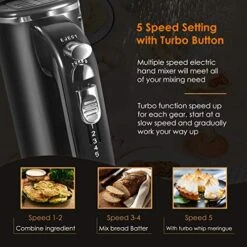 200W Electric Hand Mixer 5 Speed Kitchen Aid Hand Held Mixer Electric, Big Power Turbo With 4 Chrome-plated Steel Accessories For Easy Whipping, Mixing Cookies, Cakes, Brownies, And Dough Batters -KitchenAid Shop 51KKZNpMsjL