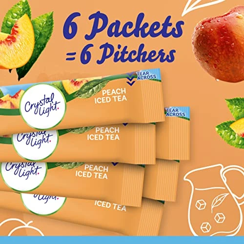Sugar-Free Peach Iced Tea Low Calories Powdered Drink Mix 6 Count Pitcher Packets 6 Sugar-Free Peach Iced Tea Low Calories Powdered Drink Mix 6 Count Pitcher Packets - Image 4