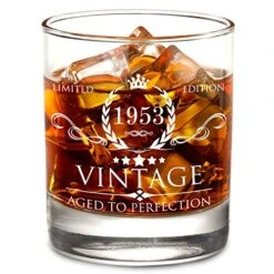 70th Birthday Gifts For Men Whiskey Glass- 70th Birthday Decorations For Men, Party Supplies - 70th Bday Gifts Ideas For Him, Dad, Husband, Friends - 11oz