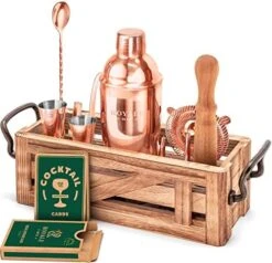 Ixology Bartender Kit With Wooden Stand - Great Housewarming Gift -12 Piece Bar Tools Set With Cocktail Kit Cards - Premium Bartending Kit For A Fun Bar Set - Stainless Steel Cocktail Shaker Set -KitchenAid Shop 51KP6tWMDCL. AC