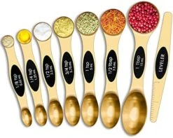 Magnetic Measuring Spoons Set Stainless Steel, Dual Sided For Liquid Dry Food, Measuring Cups Spoons Set Fits In Spice Jar, Kitchen Gadgets, Cooking Utensils Set, Including Leveler, Silver -KitchenAid Shop 51KPo1sPx7L. AC