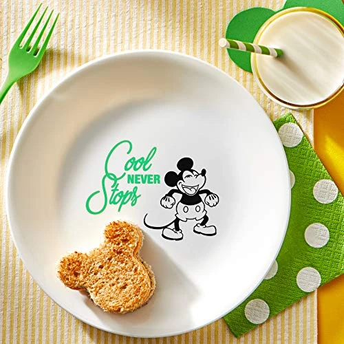 Vitrelle 8-Piece Salad Plate Set, Triple Layer Glass And Chip Resistant, Lightweight Round Plates And Bowls Set, Disney's Mickey Mouse - The True Original 6 Vitrelle 8-Piece Salad Plate Set, Triple Layer Glass And Chip Resistant, Lightweight Round Plates And Bowls Set, Disney's Mickey Mouse - The True Original - Image 4