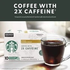 Starbucks Blonde Roast K-Cup Coffee Pods With 2X Caffeine For Keurig Brewers,10 Count - (Pack Of 6) 19 Starbucks Blonde Roast K-Cup Coffee Pods With 2X Caffeine For Keurig Brewers,10 Count - (Pack Of 6) -KitchenAid Shop 51KTnyNaX5L
