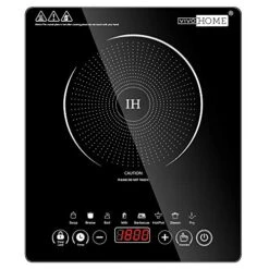 120V 1800W Electric Portable Induction Cooktop With 8 Preset Buttons, Sensor Touch Countertop Burner With 180-Min Countdown Timer And 0-24H Timing Start, 140-460℉ Temperature Adjustable