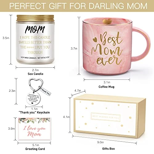 Mothers Day Gifts,Gifts For Mom From Daughter, Mom Gifts, Best Mom Ever Coffee Mug Set With Lavender Candles, Keychain, Christmas, Birthday Gifts For Mom, Wife, Women, Pregnant Mom 4 Mothers Day Gifts,Gifts For Mom From Daughter, Mom Gifts, Best Mom Ever Coffee Mug Set With Lavender Candles, Keychain, Christmas, Birthday Gifts For Mom, Wife, Women, Pregnant Mom - Image 2