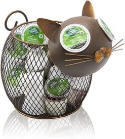 Cat K Cup Holder Metal Novelty Cat Coffee Pod Canister Large Capacity Basket Coffee Organizer For Kitchen Office And Coffee Bar -KitchenAid Shop 51KVO62dcYS. AC