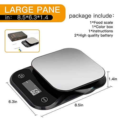 Ood Kitchen Scale, Electronic Digital Grams And Oz With Nutritional Calculator For, Fruit, Calorie And Weight Loss In Kitchen, Ingredients ,Jewellery ,Powder ,Small(Black) 6 Ood Kitchen Scale, Electronic Digital Grams And Oz With Nutritional Calculator For, Fruit, Calorie And Weight Loss In Kitchen, Ingredients ,Jewellery ,Powder ,Small(Black) - Image 4