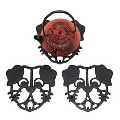 Dog Cast Iron Trivet For Hot Pots & Kitchen & Dining Table, Dog Lover Gifts & Dog Decor, Metal Wall Art, 2 Or More For Set, Black, 7 By 6.5 Inches -KitchenAid Shop 51KXp9GLvoL