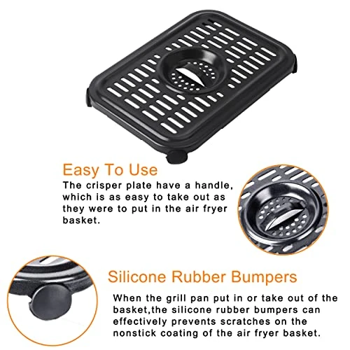 Air Fryer Crisper Plate For Ninja DZ201 Foodi Air Fryer,2 Pcs Replacement Grill Pan For Ninja DZ100 Foodi Air Fryer,Air Fryer Replacement Parts,Air Fryer Grill Plate,Air Fryer Accessories 6 Air Fryer Crisper Plate For Ninja DZ201 Foodi Air Fryer,2 Pcs Replacement Grill Pan For Ninja DZ100 Foodi Air Fryer,Air Fryer Replacement Parts,Air Fryer Grill Plate,Air Fryer Accessories - Image 4