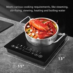 120V 1800W Electric Portable Induction Cooktop With 8 Preset Buttons, Sensor Touch Countertop Burner With 180-Min Countdown Timer And 0-24H Timing Start, 140-460℉ Temperature Adjustable -KitchenAid Shop 51KYRrYSBKL