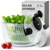 Joined Salad Spinner With Drain, Bowl, And Colander - Quick And Easy Multi-Use Lettuce Spinner, Vegetable Dryer, Fruit Washer, Pasta And Fries Spinner - 3.7 Qt -KitchenAid Shop 51Kbp8NbwjL
