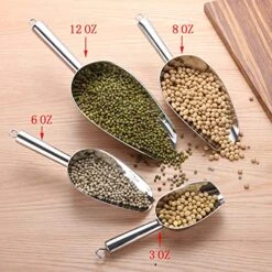 Metal Ice Scoop 6 Ounces, Small Stainless Steel 8.25 Inch Food Scoops For Kitchen Party Bar Wedding, Heavy Duty & Anti Rust, Superb Mirror Polish Surface, Easy Clean & Dishwasher Safe. By Kenbutsu. -KitchenAid Shop 51KcxCi6QbS