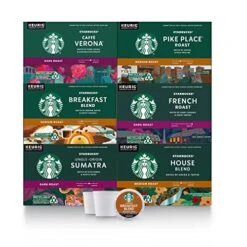 Starbucks K-Cup Coffee Pods—Medium & Dark Roast Variety Pack For Keurig Brewers—100% Arabica—6 Boxes (60 Pods Total)