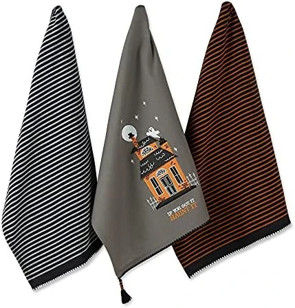 Happy Halloween Dishtowel Collection Embellished Cotton Kitchen Hand Towel Set, 18x28, Skeleton, 3 Count 10 Happy Halloween Dishtowel Collection Embellished Cotton Kitchen Hand Towel Set, 18x28, Skeleton, 3 Count - Image 8