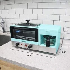 Americana 2 Slice, 9.5" Griddle With Glass Lid 3-in-1 Breakfast Center Station, 4-Cup Coffeemaker, Toaster Oven With 15-Min Timer, Heat Selector Mode, Blue, (EBK8810BL) -KitchenAid Shop 51Kk5TwJV6L