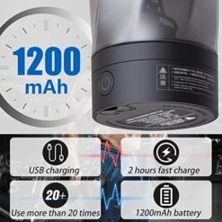 Lectric Shaker Bottle, 34 Oz Blender Bottles, Made With Tritan - BPA Free - Portable Mixer Cup/USB Rechargeable 12 Lectric Shaker Bottle, 34 Oz Blender Bottles, Made With Tritan - BPA Free - Portable Mixer Cup/USB Rechargeable -KitchenAid Shop 51KlVwwIuUL