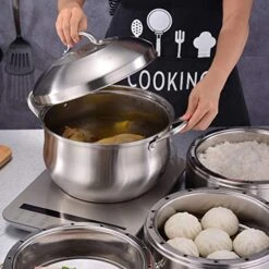 Steamer Pot 4 Layer Stainless Steel Soup Cooker Energy-Saving Food Steamer Pot Kitchen Cookware -KitchenAid Shop 51KpKTRFgLL