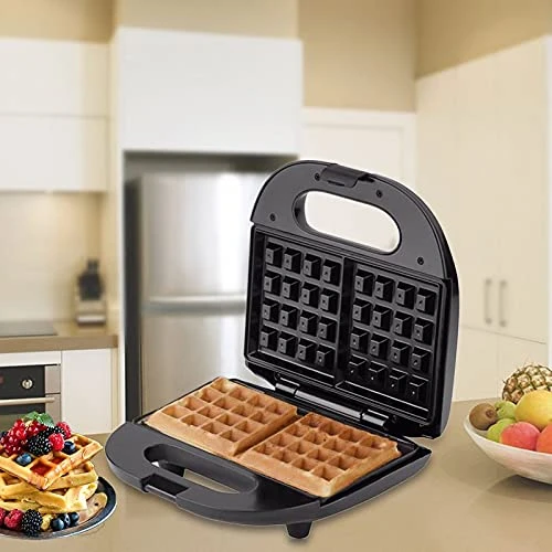 Sandwich Maker Press Grill With Non Stick Plates (Black Waffle) 4 Sandwich Maker Press Grill With Non Stick Plates (Black Waffle) - Image 2