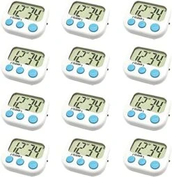 6 Pack Digital Timer For Teacher Small Timers For Kids Magnetic Back Big LCD Display Loud Alarm Minute Second Count Up Countdown With ON/Off Switch For Classroom, Homework, Exercise(3 Blue & 3 White) -KitchenAid Shop 51L5LMgI1NL. AC