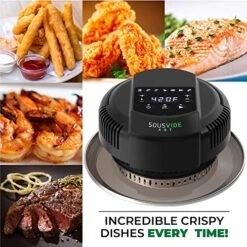 Sousvide Art 7-in-1 Air Fryer Lid For Instant Pot, 7 Presets - Instant Pot Pressure Cooker Attachment - Cooking Pots - Airfyer Accessories Combo Includes Basket, Rack, Mat, Tongs, Cookbook -KitchenAid Shop 51L6HzazX7L