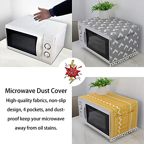 NC Anti-Slip Microwave Oven Dust Cover Microwave Dustproof Cover Decorative Kitchen Appliance Cover With Storage Bags 11.8×36.6 Inch. (Gray) 4 NC Anti-Slip Microwave Oven Dust Cover Microwave Dustproof Cover Decorative Kitchen Appliance Cover With Storage Bags 11.8×36.6 Inch. (Gray) - Image 2