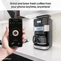 Atomi Smart Coffee Maker With Burr Grinder - WiFi, Voice-Activated, 8 Grind Settings, 12-Cup Glass Carafe, Reusable And Washable Filter, Compatible With Alexa And Google Assistant -KitchenAid Shop 51LRRSc3P9L