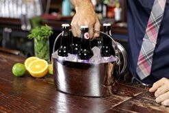 By Fortessa Professional Metal Barware/Bar Tools By Charles Joly, 12" X 5.25" Stainless Steel Ice Bucket With Handle And Drain Tray, Silver -KitchenAid Shop 51LRUJLOvQL