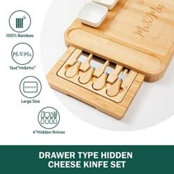 Mr Mrs Cheese Board And Knife Set Large Charcuterie Board, Valentines Day Gifts Wedding Anniversary Engagement Gifts For Couple Bridal Shower Housewarming Gifts -KitchenAid Shop 51Lc3ESbnzL