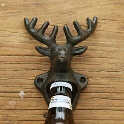 Wall Mounted Bottle Opener, Cast Iron Cool Deer Head Bottle Opener, Beer Coke Beverage Bottle Cap Opener, Vintage Rustic Style Wall Hanging Opener, Bar Farmhouse Wall Ornament, Practical Gift -KitchenAid Shop 51LdHJKuLRL