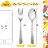 10-Piece Kids Silverware Set, Includes 5 Kid Spoons, 5 Kid Forks, Stainless Steel Toddler Utensils Children Flatware Set, Child Preschooler Cutlery Set, Dishwasher Safe