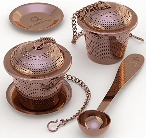 Oose Leaf Tea Infuser (Set Of 2) With Tea Scoop And Drip Dray By Apace - Ultra Fine Stainless Steel Strainer & Steeper For A Superior Brewing Experience 10 Oose Leaf Tea Infuser (Set Of 2) With Tea Scoop And Drip Dray By Apace - Ultra Fine Stainless Steel Strainer & Steeper For A Superior Brewing Experience - Image 8