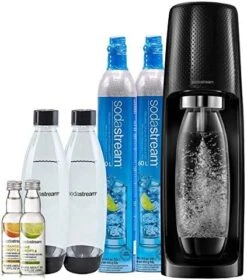 SodaStream Fizzi Sparkling Water Maker Bundle (Black), With CO2, BPA Free Bottles, And 0 Calorie Fruit Drops Flavors -KitchenAid Shop 51LuN7izodL. AC