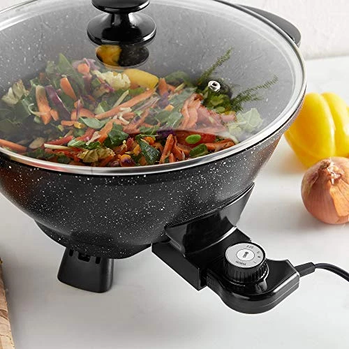 7.4Qt Electric Wok With Lid – Adjustable Temperature Control – Cool Touch Handles – Non-Stick, Easy Clean Frying Pan - 14 Inch 8 7.4Qt Electric Wok With Lid – Adjustable Temperature Control – Cool Touch Handles – Non-Stick, Easy Clean Frying Pan - 14 Inch - Image 6