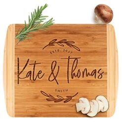 Housewarming Present For New Apartment, Cutting Board Personalized | 13.5x11.5 | 12 Designs & 2 Sizes, Wedding Gifts For The Couples - 2 Tone Block Board #G -KitchenAid Shop 51LxyjRFJwL