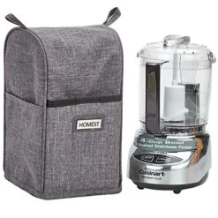 Food Processor Dust Cover With Accessory Pockets Compatible With Cuisinart Mini 3-4 Cup, Grey (Dust Cover Only, NOT INCLUDE MACHINE)