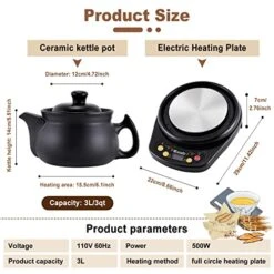 Hinese Medicine Pot 3L Automatic Herbal Medicine Cooker 110V Electric Ceramic Herb Tea Maker