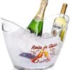 Clear Ice Bucket - 3.5 Liter Plastic Wine Buckets - Party Champagne Bucket Beverage Tub For Wine, Champagne Or Beer Bottles - 10.5 X 8 X 7-3/4 Inch - Raise A Glass Pattern -KitchenAid Shop 51M8sFgzifL