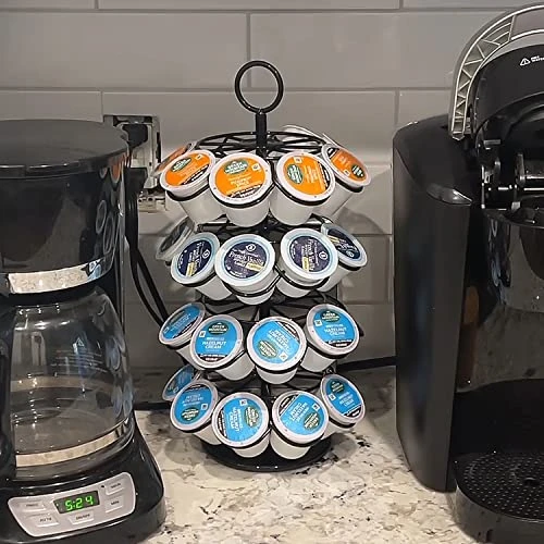 Coffee Pod Carousel Holder Organizer Compatible With 36 Cup Pods 3 Coffee Pod Carousel Holder Organizer Compatible With 36 Cup Pods