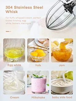 5.5QT Stand Mixer Electric With Double Dough Hook, Wire Whip & Beater, 6+ P Speed Tilt-Head Food Mixer, Pouring Shield For Home Cooking, Dishwasher Safe Stainless Steel Bowl With Handle -KitchenAid Shop 51MFUYrSrlL