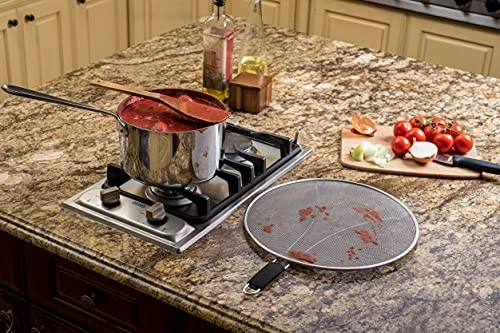 Bellemain Grease Splatter Screen For Frying Pan, Splatter Guard Fry Pan Cover | Fine Mesh Stainless Steel Bacon Splatter Guard | Heavy Duty Splatter Shield With Soft Grip Handle, 9.8” 7 Bellemain Grease Splatter Screen For Frying Pan, Splatter Guard Fry Pan Cover | Fine Mesh Stainless Steel Bacon Splatter Guard | Heavy Duty Splatter Shield With Soft Grip Handle, 9.8” - Image 5